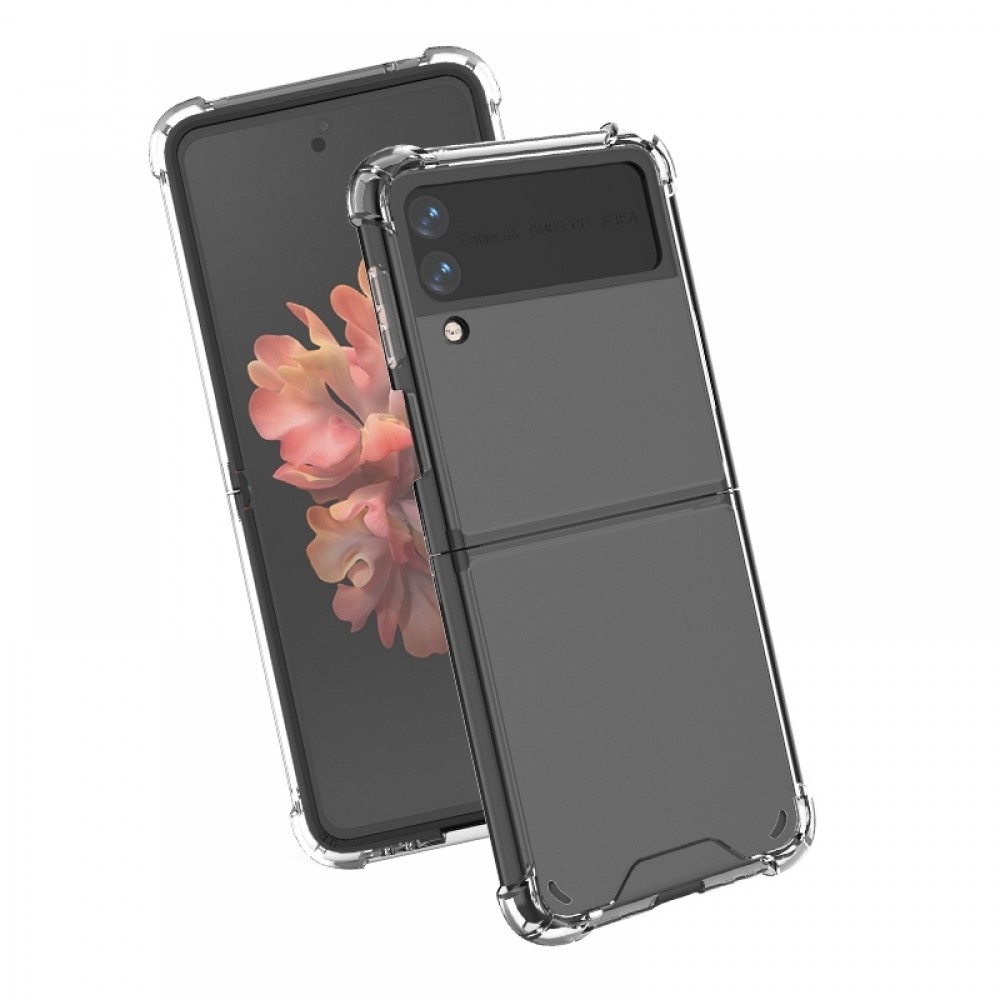 כיסוי סיליקון שקוף + בולם זעזועים מיועד ל Samsung Galaxy Z Flip4