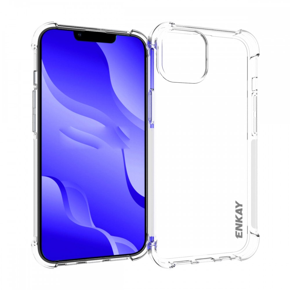 כיסוי סיליקון שקוף + בולם זעזועים מיועד ל Apple iPhone 14