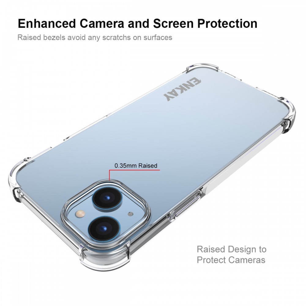 כיסוי סיליקון שקוף + בולם זעזועים מיועד ל Apple iPhone 14 Plus