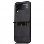 כיסוי עבור Samsung Galaxy Z Flip3 5G כיסוי ארנק / ספר - בצבע שחור