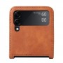 כיסוי עבור Samsung Galaxy Z Flip3 5G כיסוי ארנק / ספר - בצבע חום