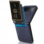 כיסוי עבור Samsung Galaxy Z Flip3 5G כיסוי ארנק / ספר - בצבע כחול