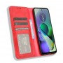 כיסוי עבור Motorola Moto G54 כיסוי ארנק / ספר - בצבע אדום