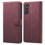 כיסוי עבור Samsung Galaxy S21 Ultra 5G כיסוי ארנק / ספר - בצבע יין אדום
