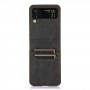 כיסוי עבור Samsung Galaxy Z Flip4 כיסוי ארנק / ספר - בצבע שחור