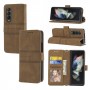 כיסוי עבור Samsung Galaxy Z Fold3 5G כיסוי ארנק / ספר - בצבע חום