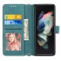 כיסוי עבור Samsung Galaxy Z Fold3 5G כיסוי ארנק / ספר - בצבע ירוק