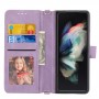 כיסוי עבור Samsung Galaxy Z Fold3 5G כיסוי ארנק / ספר - בצבע סגול