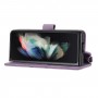 כיסוי עבור Samsung Galaxy Z Fold3 5G כיסוי ארנק / ספר - בצבע סגול