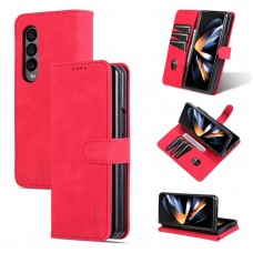 כיסוי עבור Samsung Galaxy Z Fold4 כיסוי ארנק / ספר - בצבע אדום