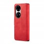 כיסוי עבור Huawei P50 כיסוי ארנק / ספר - בצבע אדום