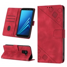 כיסוי עבור Samsung Galaxy A8+ (2018) כיסוי ארנק / ספר - בצבע אדום