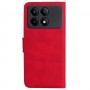 כיסוי עבור Xiaomi Poco X6 Pro כיסוי ארנק / ספר - בצבע אדום