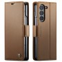כיסוי עבור Samsung Galaxy Z Fold5 כיסוי ארנק / ספר - בצבע חום