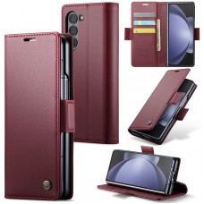 כיסוי עבור Samsung Galaxy Z Fold5 כיסוי ארנק / ספר - בצבע יין אדום