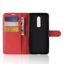 כיסוי עבור OnePlus 6 כיסוי ארנק / ספר - בצבע אדום