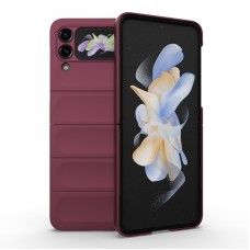 כיסוי עבור Samsung Galaxy Z Flip3 5G כיסוי צבעוני - בצבע יין אדום