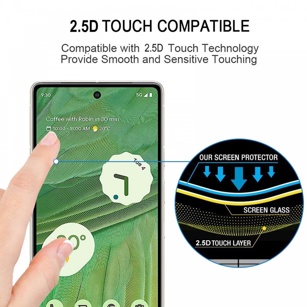 מגן מסך עבור Google Pixel 7 עשוי מזכוכית מחוסמת