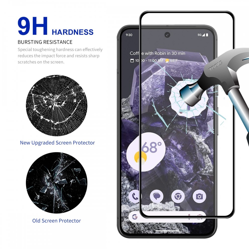 מגן מסך עבור Google Pixel 8 עשוי מזכוכית מחוסמת