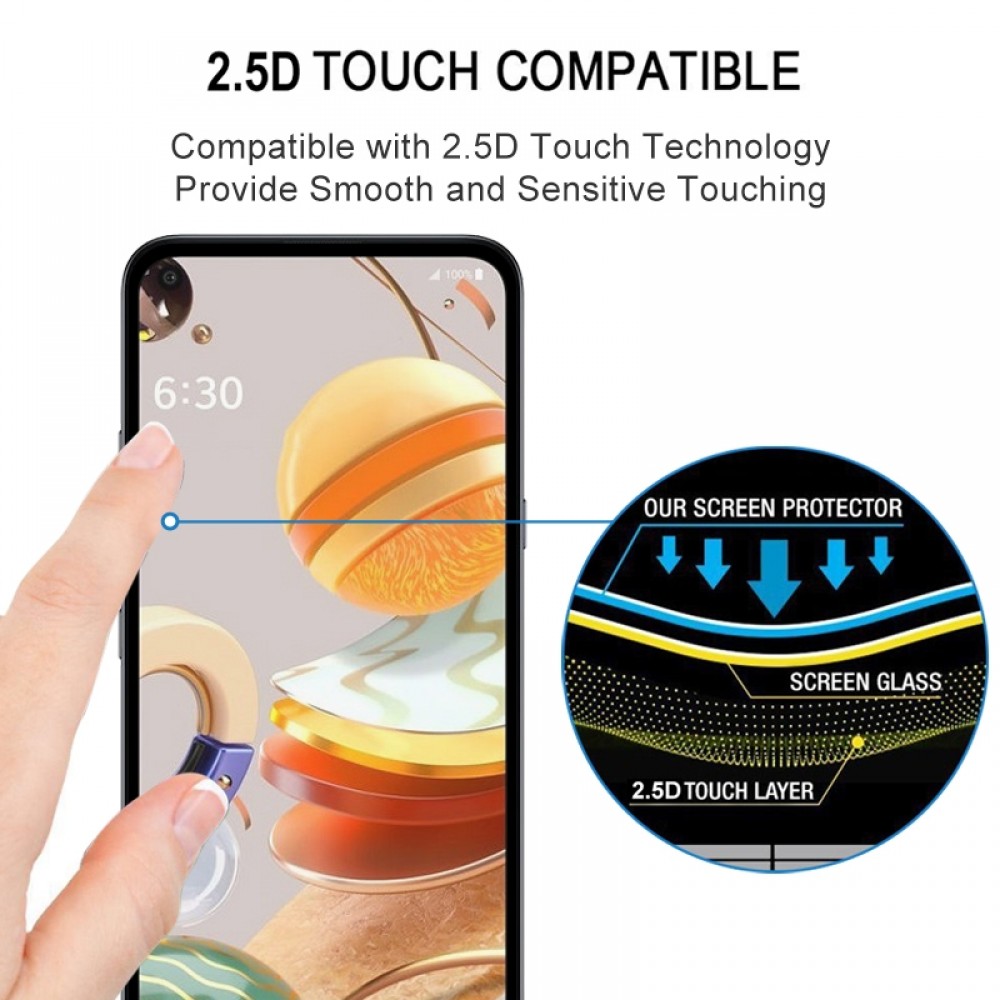 מגן מסך עבור LG Q61 עשוי מזכוכית מחוסמת