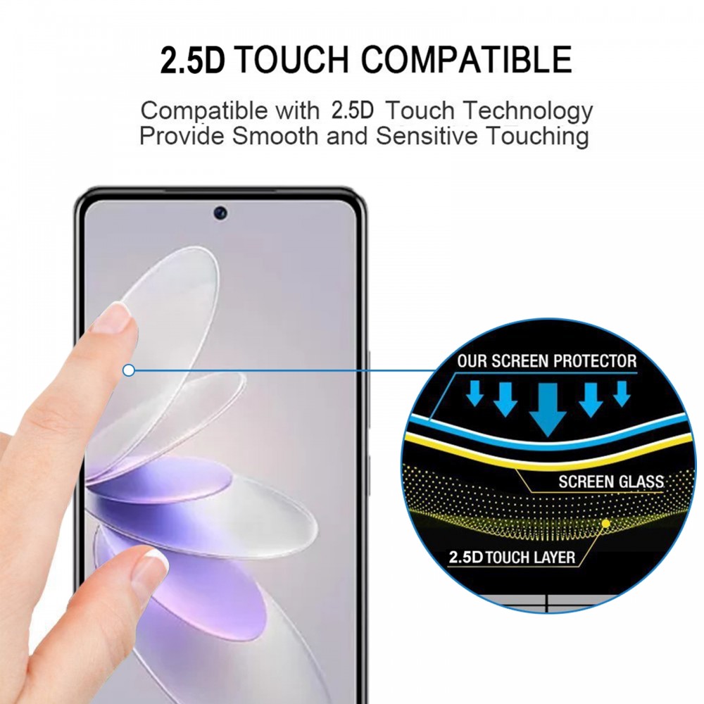מגן מסך עבור vivo V27 עשוי מזכוכית מחוסמת