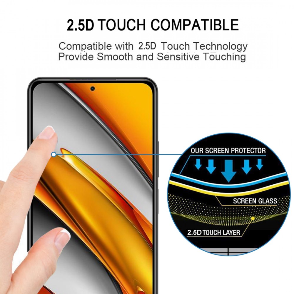 מגן מסך עבור Xiaomi Poco F3 עשוי מזכוכית מחוסמת