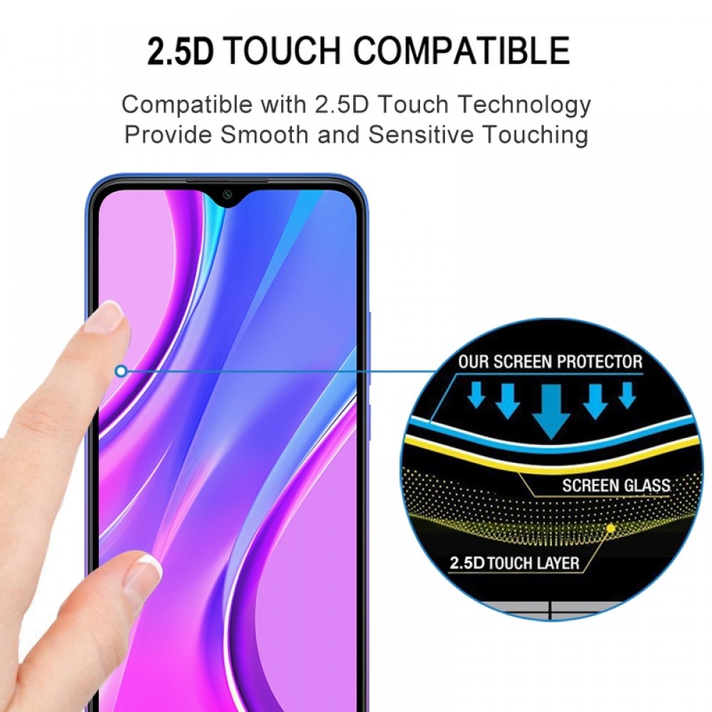 מגן מסך עבור Xiaomi Redmi 9 עשוי מזכוכית מחוסמת