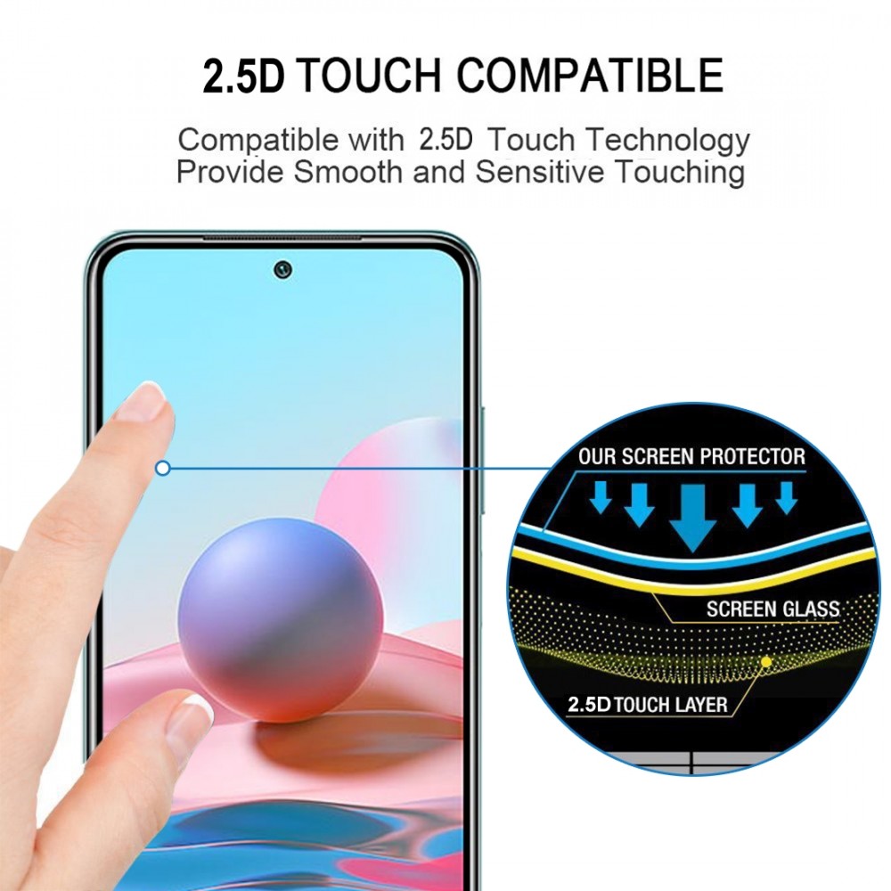 מגן מסך עבור Xiaomi Redmi Note 10 עשוי מזכוכית מחוסמת