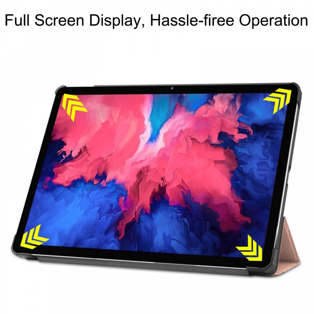 כיסוי לטאבלט מדגם - Lenovo Tab P11 בצבע - זהב ורד עשוי מעור