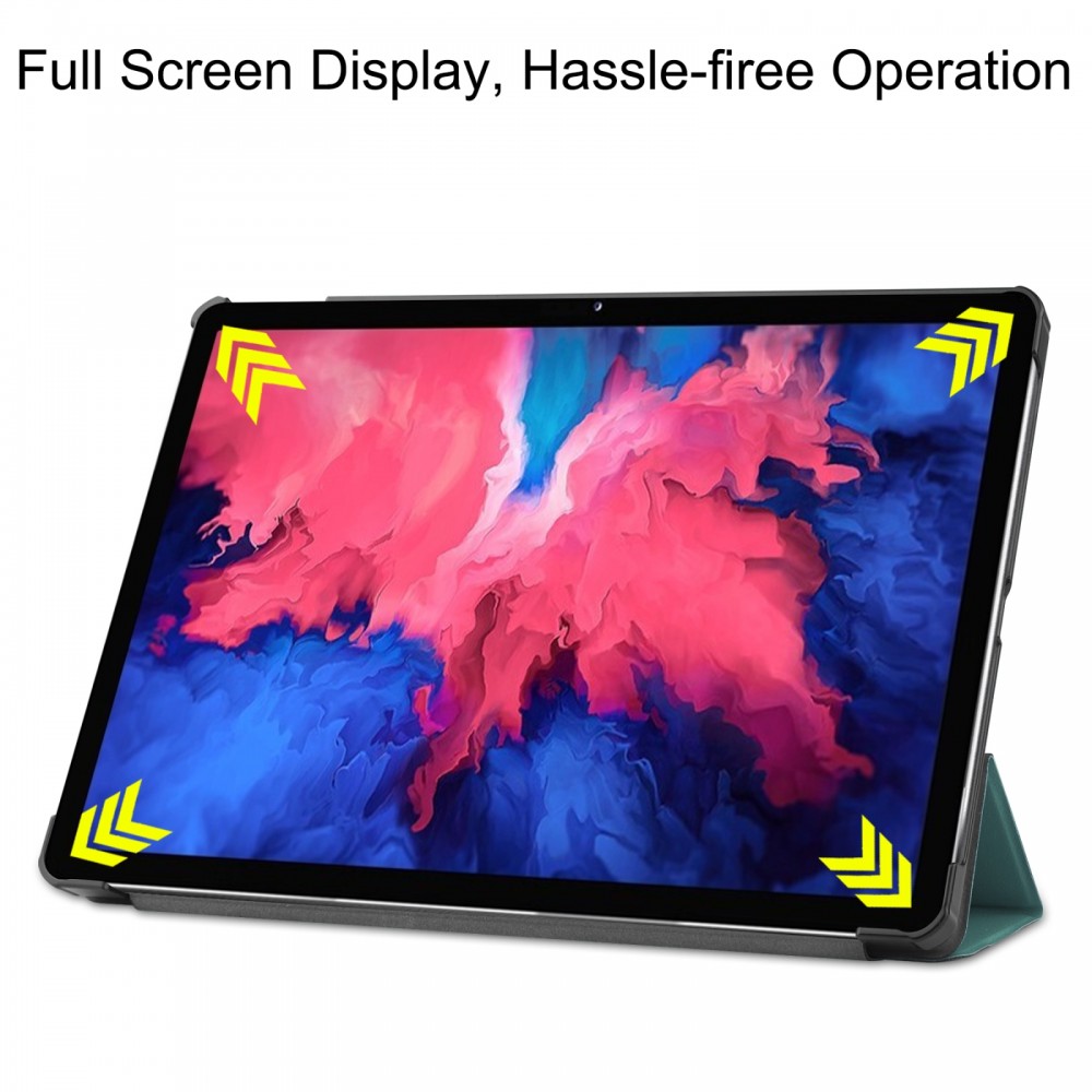 כיסוי לטאבלט מדגם - Lenovo Tab P11 בצבע - ירוק כהה עשוי מעור