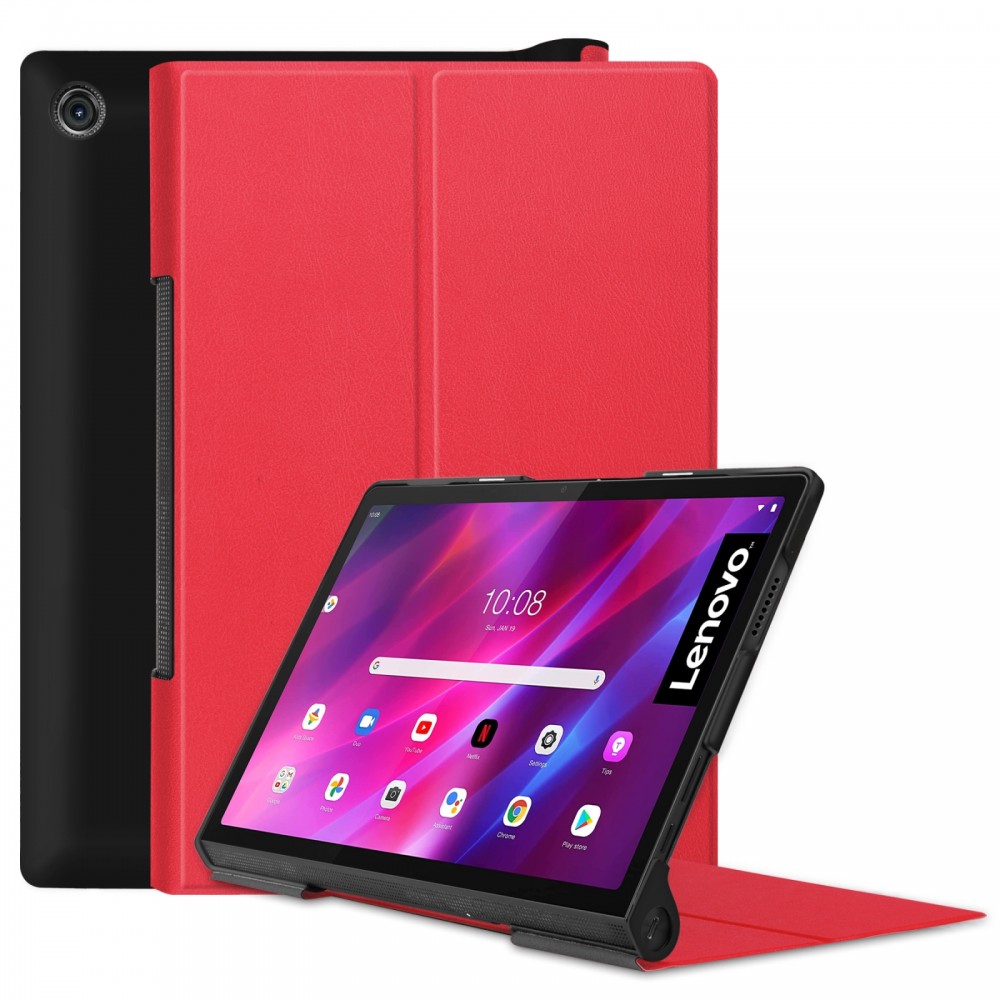 כיסוי לטאבלט מדגם - Lenovo Yoga Tab 11 בצבע - אדום עשוי מעור