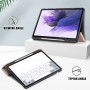 כיסוי לטאבלט מדגם - Samsung Galaxy Tab S7 FE בצבע - זהב ורד עשוי מעור