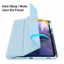 כיסוי לטאבלט מדגם - Samsung Galaxy Tab S7 Plus בצבע - כחול עשוי מעור