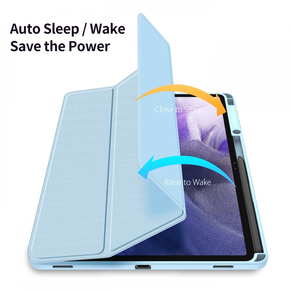 כיסוי לטאבלט מדגם - Samsung Galaxy Tab S8 Plus בצבע - כחול עשוי מעור