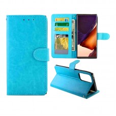 עבור Samsung Galaxy Note20 Ultra 5G כיסוי ארנק / ספר עשוי מעור בצבע כחול עם חריצים לכרטיסי אשראי