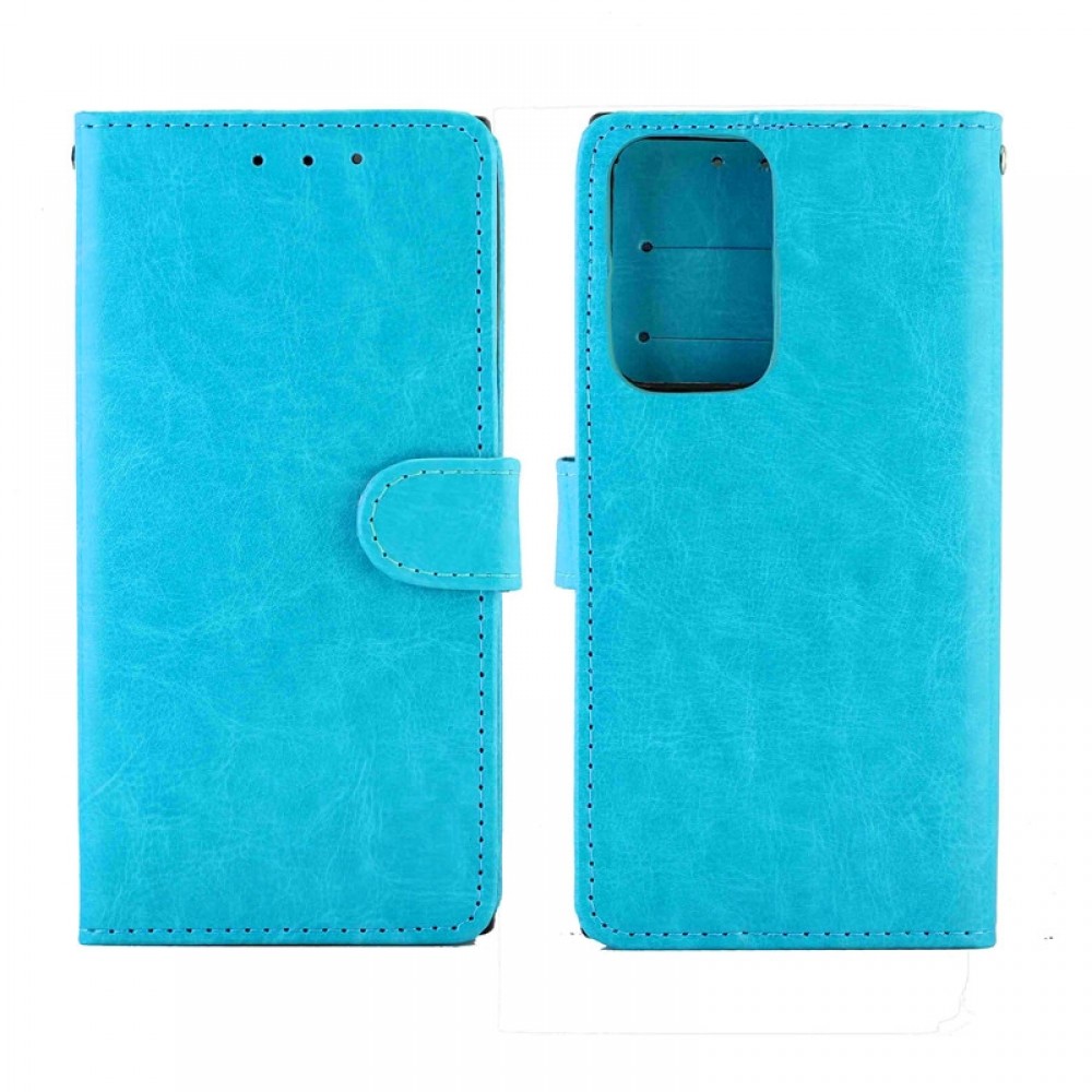 עבור Samsung Galaxy Note20 Ultra 5G כיסוי ארנק / ספר עשוי מעור בצבע כחול עם חריצים לכרטיסי אשראי