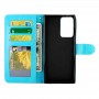 עבור Samsung Galaxy Note20 Ultra 5G כיסוי ארנק / ספר עשוי מעור בצבע כחול עם חריצים לכרטיסי אשראי