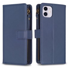 עבור Apple iPhone 11 כיסוי ארנק / ספר עשוי מעור בצבע כחול עם חריצים לכרטיסי אשראי
