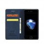 עבור Apple iPhone 8 Plus כיסוי ארנק / ספר עשוי מעור בצבע כחול עם חריצים לכרטיסי אשראי