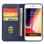 עבור Apple iPhone SE (2020) כיסוי ארנק / ספר עשוי מעור בצבע כחול עם חריצים לכרטיסי אשראי