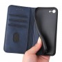 עבור Apple iPhone SE (2020) כיסוי ארנק / ספר עשוי מעור בצבע כחול עם חריצים לכרטיסי אשראי