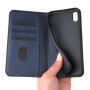עבור Apple iPhone XS כיסוי ארנק / ספר עשוי מעור בצבע כחול עם חריצים לכרטיסי אשראי
