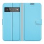 עבור Google Pixel 6 Pro כיסוי ארנק / ספר עשוי מעור בצבע כחול עם חריצים לכרטיסי אשראי