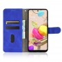 עבור LG K42 כיסוי ארנק / ספר עשוי מעור בצבע כחול עם חריצים לכרטיסי אשראי