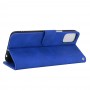 עבור LG K42 כיסוי ארנק / ספר עשוי מעור בצבע כחול עם חריצים לכרטיסי אשראי