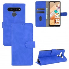 עבור LG K51S כיסוי ארנק / ספר עשוי מעור בצבע כחול עם חריצים לכרטיסי אשראי