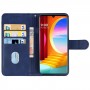 עבור LG Velvet 5G כיסוי ארנק / ספר עשוי מעור בצבע כחול עם חריצים לכרטיסי אשראי
