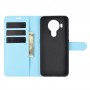 עבור Nokia 5.4 כיסוי ארנק / ספר עשוי מעור בצבע כחול עם חריצים לכרטיסי אשראי