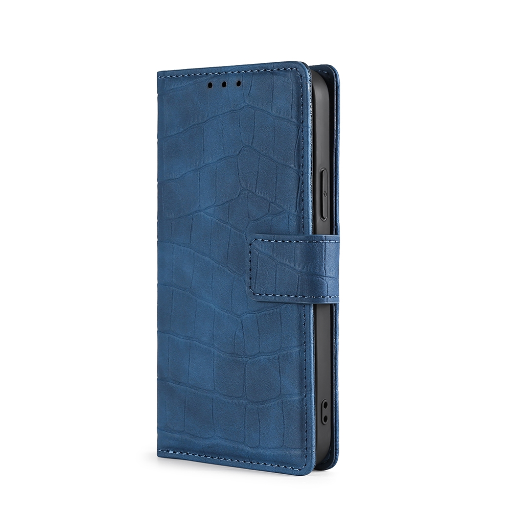 עבור Nokia 7.1 כיסוי ארנק / ספר עשוי מעור בצבע כחול עם חריצים לכרטיסי אשראי