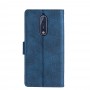 עבור Nokia 8 כיסוי ארנק / ספר עשוי מעור בצבע כחול עם חריצים לכרטיסי אשראי